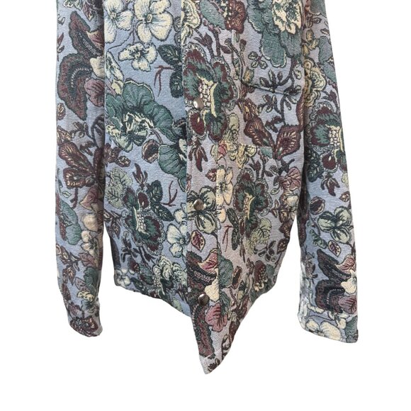NWT ZARA Medium Blue Floral Tapestry Shacket - Picture 5 of 14